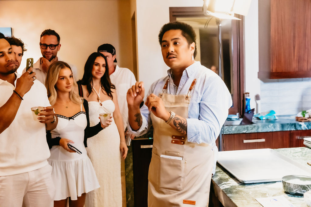 Chef presenting to guests